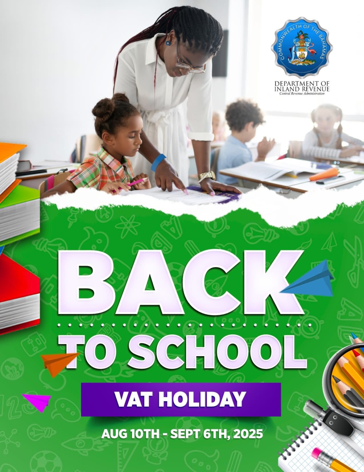 Flyer promoting back to school VAT holiday